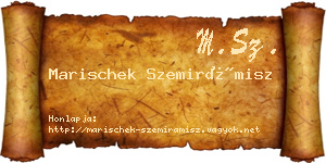 Marischek Szemirámisz névjegykártya